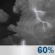Tonight: Showers and thunderstorms likely before 5am, then a slight chance of showers.  Cloudy, then gradually becoming partly cloudy, with a low around 66. West wind 3 to 5 mph.  Chance of precipitation is 60%. New rainfall amounts between a tenth and quarter of an inch, except higher amounts possible in thunderstorms. 