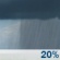 Monday: Slight Chance Rain Showers then Mostly Sunny