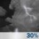 Tonight: A 30 percent chance of showers and thunderstorms, mainly after 1am.  Mostly cloudy, with a low around 77. South wind around 5 mph becoming calm  in the evening. 