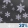 Wednesday Night: A 30 percent chance of snow before 11pm.  Cloudy, with a low around 24. Calm wind.  New snow accumulation of less than a half inch possible. 